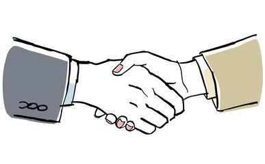 握手する男女の手