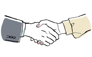 握手する男女の手