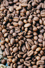 Brown roasted coffee beans
