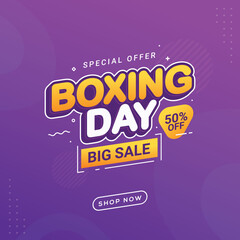Boxing day sale banner discount special offer price discount promotion