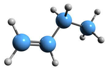  3D image of Butene skeletal formula - molecular chemical structure of  crude oil alkene isolated on white background
- 547173780
