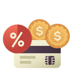 Bank card options flat design style icon