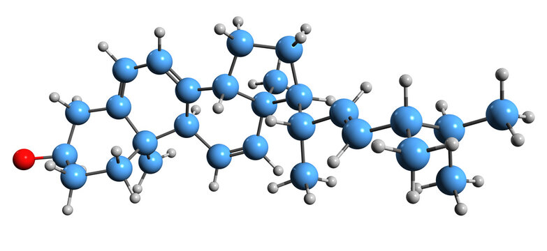  3D image of Vitamin D skeletal formula - molecular chemical structure of  fat-soluble secosteroids isolated on white background
