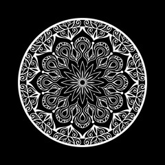 Mandala design template with black background

