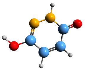 Obraz premium 3D image of Maleic hydrazide skeletal formula - molecular chemical structure of plant growth regulator isolated on white background 