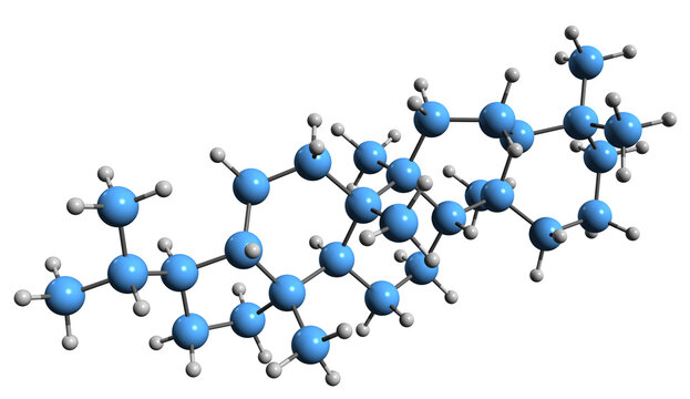  3D Image Of Gopan Skeletal Formula - Molecular Chemical Structure Of Saponin Isolated On White Background
