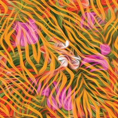 Seamless zebra and leopard pattern. Exotic animals pattern design. Textile print pattern