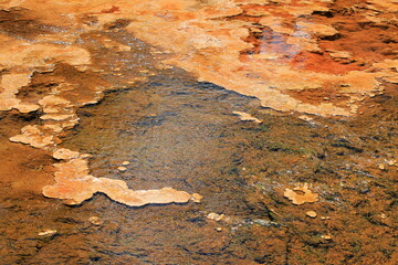 abstraction in rust, orange and calcium