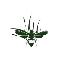 Bee and grass logo design