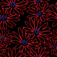 Seamless fabric of  floral Line Pattern Vector, like ornament vector. Suit for package design, wallpaper, fashion print.