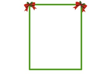 Christmas Border / Holly on white background.