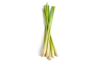 fresh lemongrass isolated on white background