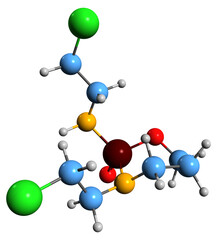 Obraz premium 3D image of Ifosfamide skeletal formula - molecular chemical structure of chemotherapy medication isolated on white background 