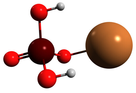  3D image of Tripotassium phosphate skeletal formula - molecular chemical structure of Potassium phosphate isolated on white background