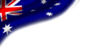 Wavy flag of Australia or on a white background. 3d illustration