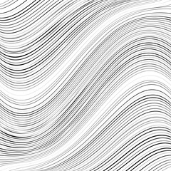 Abstract flow lines background . Fluid wavy shape .Striped linear pattern . Music sound wave . Vector illustration