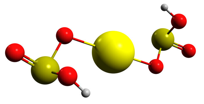 3D image of Calcium bisulfite skeletal formula - molecular chemical structure of Calcium hydrogen sulfite isolated on white background
