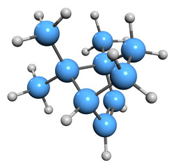 Obraz premium 3D image of Camphene skeletal formula - molecular chemical structure of bicyclic monoterpene isolated on white background 