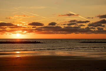 Sunset along the west coast of Wales.