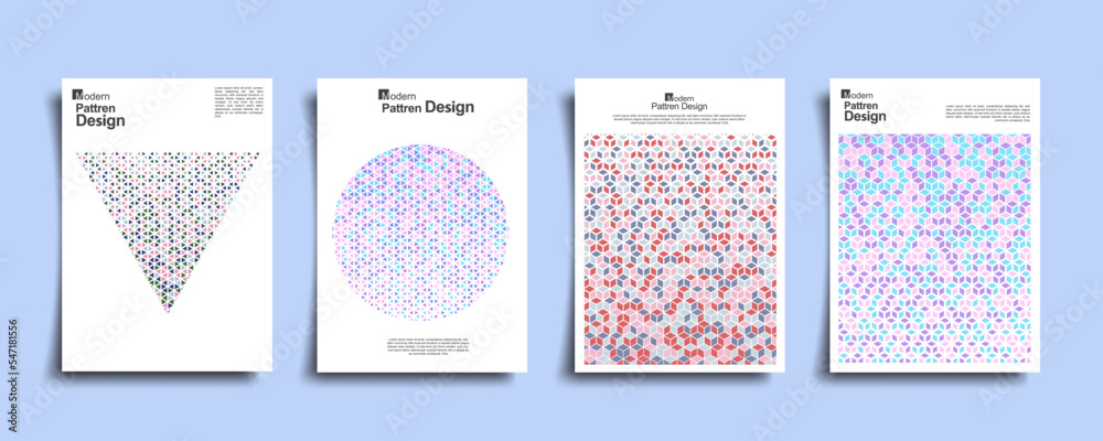 Sticker abstract geometric pattern background, vector circle, triangle and square lines art design. pastel c