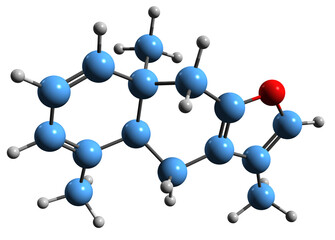 Obraz premium 3D image of Lindestrene skeletal formula - molecular chemical structure of isolated on white background 