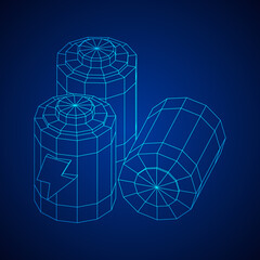 Alkaline cylinder battery with bolt icon