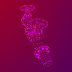 Oil pipeline with valve business concept