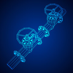 Oil pipeline with valve business concept