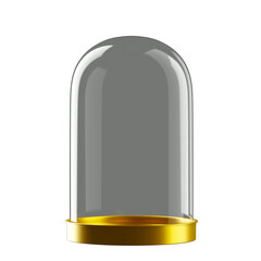 Glass dome decoration template. Isolated object. 3d rendering