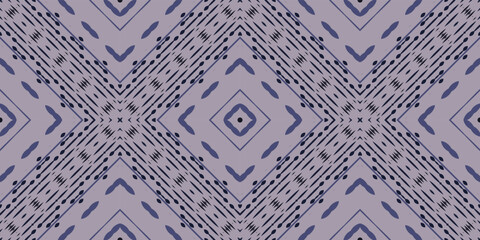 Obraz premium Motif Batik Ikat print tribal African Seamless Pattern. Ethnic Geometric Batik Ikkat Digital vector textile Design for Prints Fabric saree Mughal brush symbol Swaths texture Kurti Kurtis Kurtas