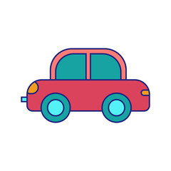 Fototapeta premium Toy Car Icon Flat Design Vector