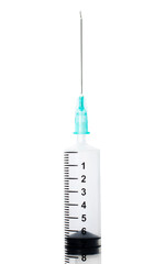 syringe isolated white background