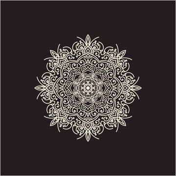 Circular pattern in form of mandala for Henna, Mehndi, tattoo, decoration. New flower mandala design background in vector file. Decorative ornament in ethnic oriental style, coloring book.
