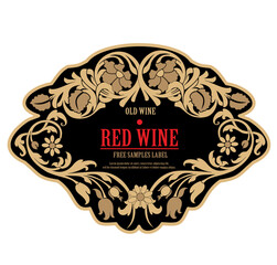 Wine Label Vintage frame border retro label hand drawn antique engraving vector illustration typography poster 