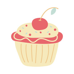 Delicious cupcake. Dessert vector illustration design