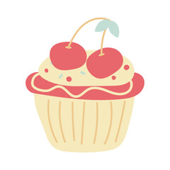 Delicious cupcake. Dessert vector illustration design