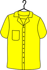 Yellow shirt, Isolated design element. Clothes.	