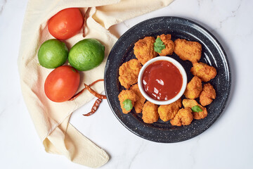 Hot and Spicy Mexican Boneless Chicken Wings with Ketchup