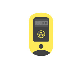 Gamma Radiation Dosimeter logo design. Measurement of ionizing radiation. Investigation of the terrain with the help of special measuring equipment vector design and illustration.