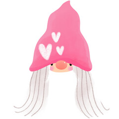 Cute sweet gnome love and heart clipart.