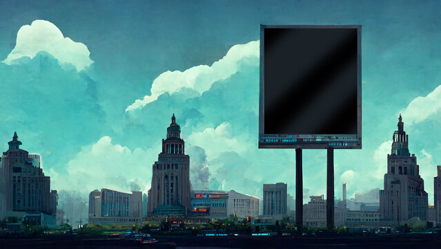 The billboard in front city scene - DGi