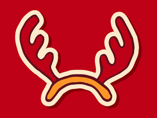 Reindeer anters, Christmas hand drawn design element