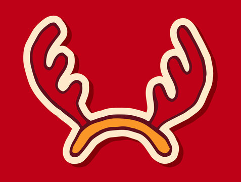 Reindeer anters, Christmas hand drawn design element