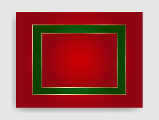 Golden shiny glowing blank Christmas frame