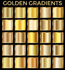 Gold texture gradient background vector set