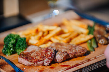 steak and chips