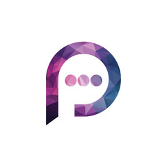 Letter P chat bubble communication logo. Bubble chat with initial letter P logo design.