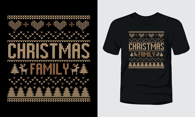 "Christmas family" ugly Christmas sweater design.