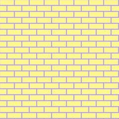 Yellow brick wall with violet shadow seamless background. Creative texture pattern. Flat vector illustration.