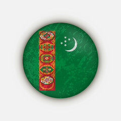 Country Turkmenistan. Turkmenistan flag. Vector illustration.